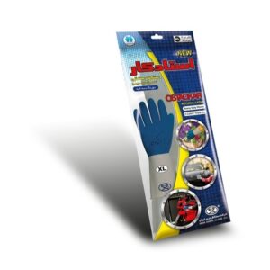 دستکش استادکار لاستیکی دو رنگ