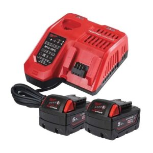 کیت باتری و شارژر 18 ولت 5 آمپر میلواکی مدل M18NRG-502