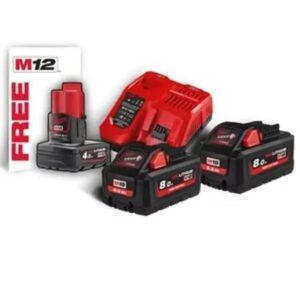 کیت باتری و شارژر 18 ولت 8 آمپر میلواکی مدل M18HNRG-802